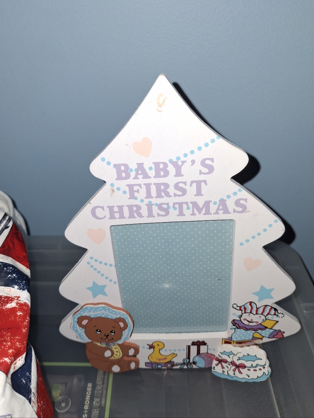Baby's First Christmas Tree Photo Frame - White with Pastel Accents